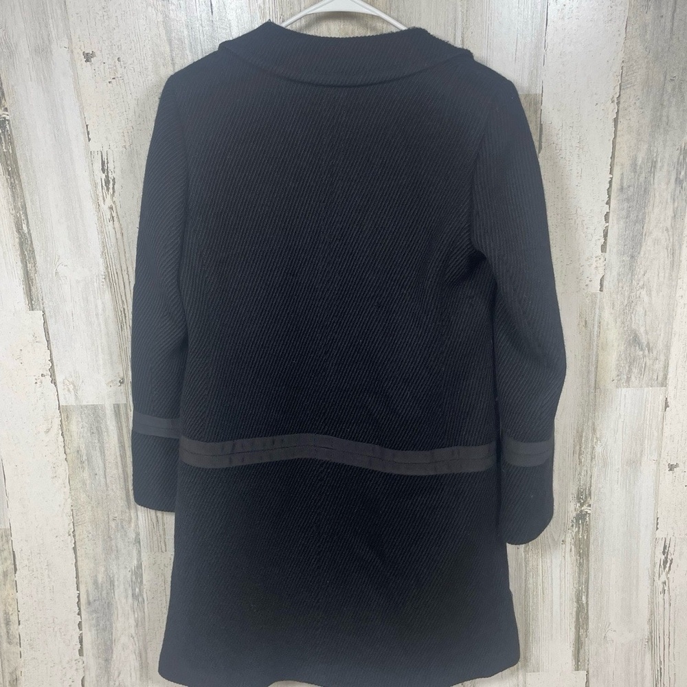 Sigrid Olson 100% Wool Black Sequin Embroidered Coat size 6 Collar - Picture 7 of 12